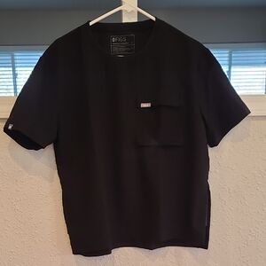 Figs Kenji Oversized Crew Scrub Top Women's Medium Black